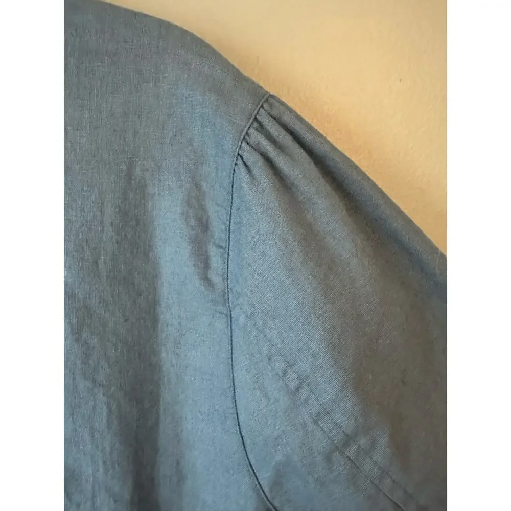 Vermont Country Store Linen Cotton Quarter Sleeve button up blazer jacket